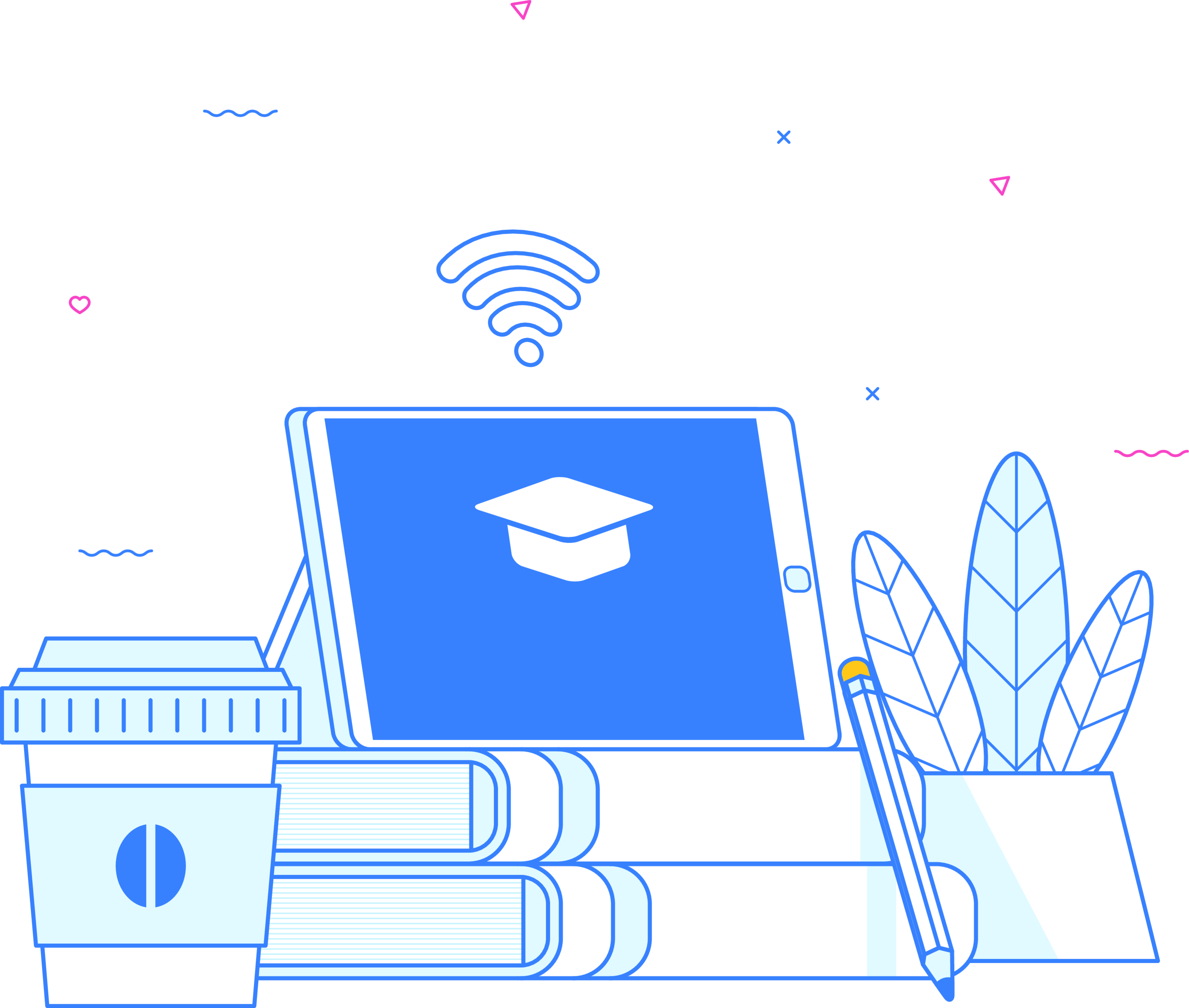 Background image of an online course